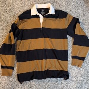 PurdueRugby Men Small Arizona Jean Co Black/Gold Striped Casual Button Down